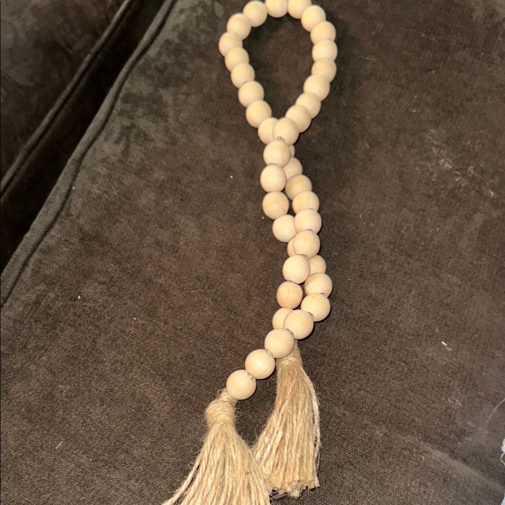 Wooden Bead Garland with Tassels
